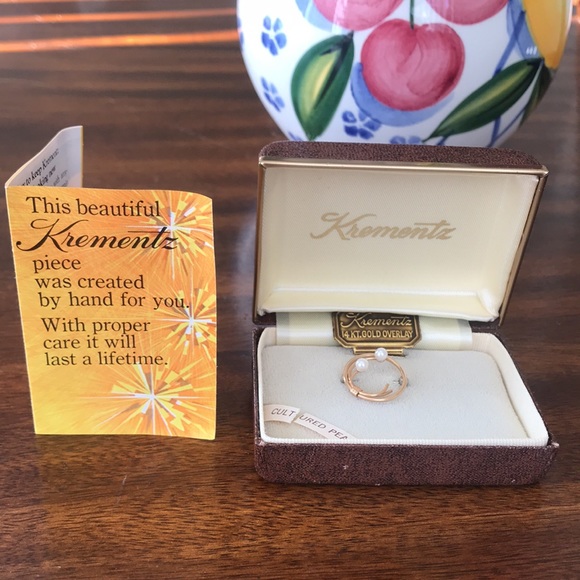 KREMENTZ 14KT.GOLD OVERLAY PIN VTG - Picture 2 of 12